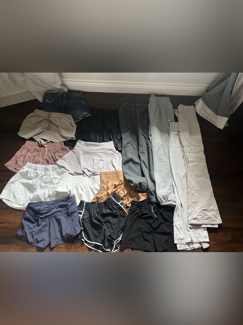 17 piece women’s bottoms - shorts, skirts, leggings, jeans, sweatpants